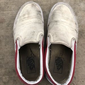 Red checkered vans slides